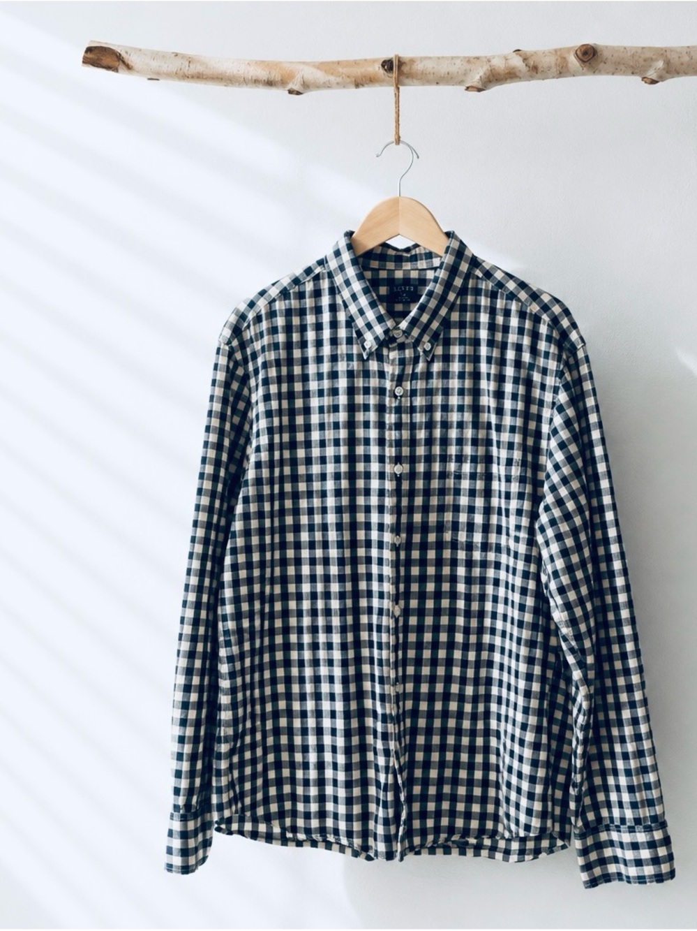 J.crew Men's Checked Flex Washed  Button-Down Shirt - Navy & White